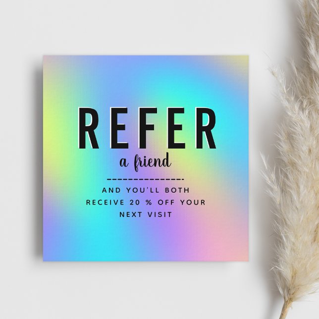 Holographic Unicorn Rainbow Add Logo & Brand Name Referral Card (Creator Uploaded)