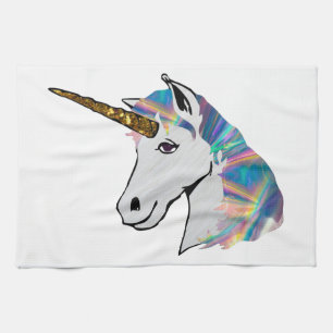 holographic unicorn tea towel