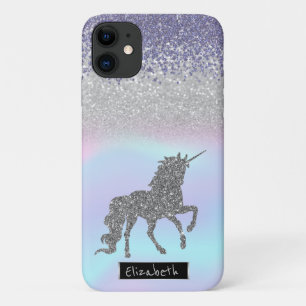 Holographic  Violet Diamonds, Glitter Unicorn Case-Mate iPhone Case