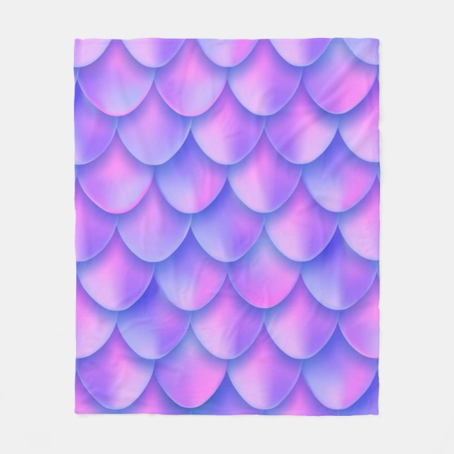 Holographic violet mermaid tail foil texture effec fleece blanket (Front)
