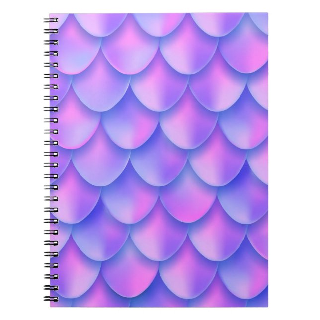 Holographic violet mermaid tail foil texture effec notebook (Front)