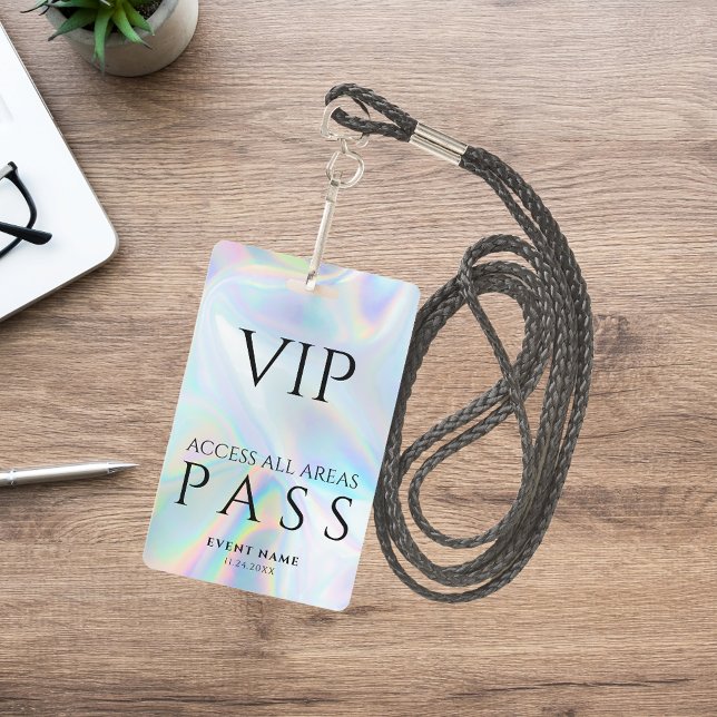 Holographic VIP All Access Pass Event ID Badge (Modern VIP Pass ID Holographic Card)