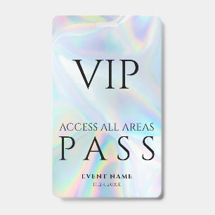 Holographic VIP All Access Pass Modern Event ID Badge