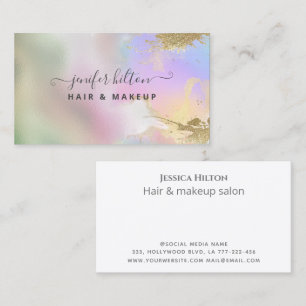 Holographic watercolor elegant abstract business card