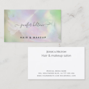 Holographic watercolor elegant abstract business card
