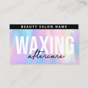 Holographic Waxing Aftercare Card, Hair Removal Business Card