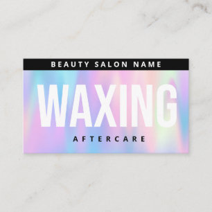 Holographic Waxing Aftercare Card, Hair Removal Business Card