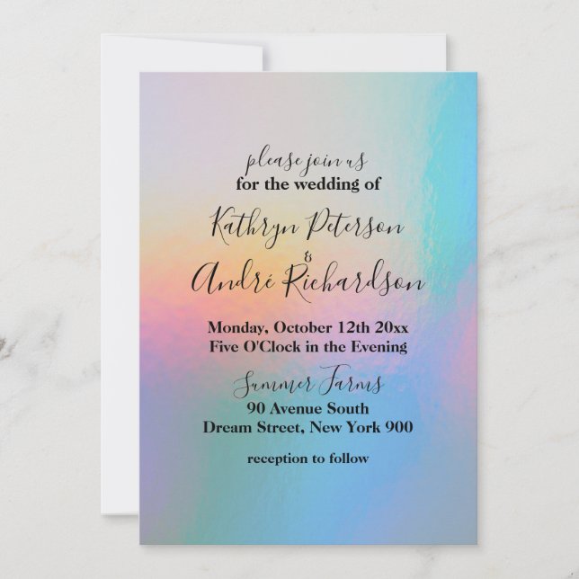 Holographic Wedding Invitation (Front)