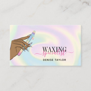 holographic woman hand waxing depilation wax busin business card