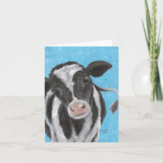 Holstein Calf Folded Card