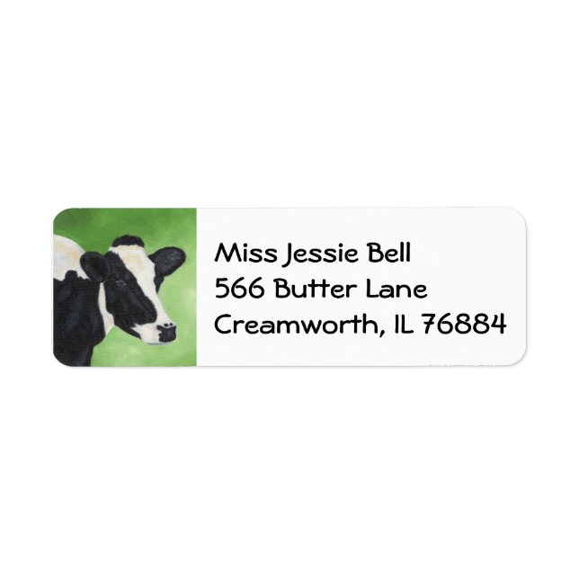 Holstein cow address label (Front)