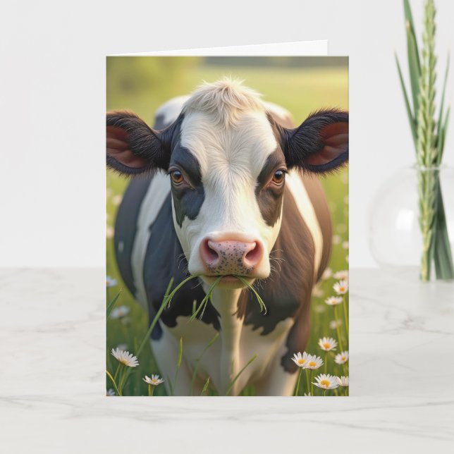 Holstein Cow Birthday Humour Card (Front)