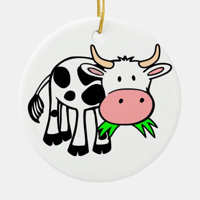Holstein cow ceramic tree decoration (Front)
