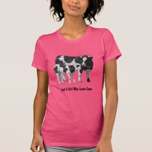 Holstein Cow & Cute Calf Personalise Your Text T-Shirt