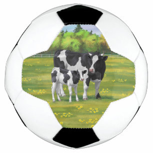Holstein Cow & Cute Calf Soccer Ball