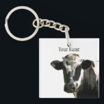 Holstein Cow Farm Animal Dairy Black & White Key Ring<br><div class="desc">Holstein Cow Farm Animal Dairy Black & White Cattle    Customise or personalise this with your name or business name or even a quote</div>