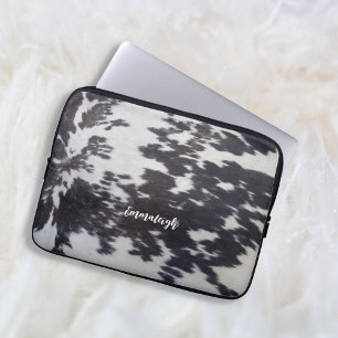 Holstein Cow Faux Leather Natural Look Laptop Sleeve