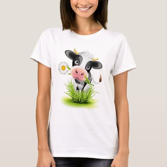Holstein cow in grass T-Shirt (Front)
