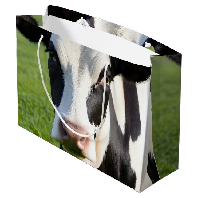 Holstein Cow Large Gift Bag (Back Angled)
