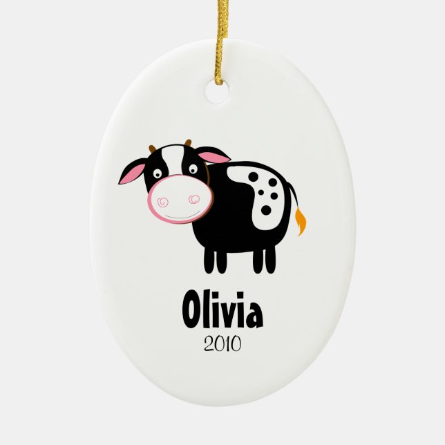 HOLSTEIN COW Personalised Christmas Ornament (Front)