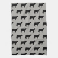 Holstein Cow Silhouettes Pattern Black and Grey