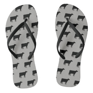Holstein Cow Silhouettes Pattern Fun Farmer Jandals