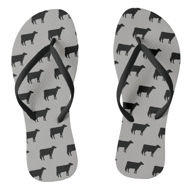 Holstein Cow Silhouettes Pattern Fun Farmer Jandals (Footbed)
