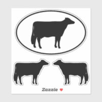 Holstein Cow Silhouettes Vinyl Sticker Set
