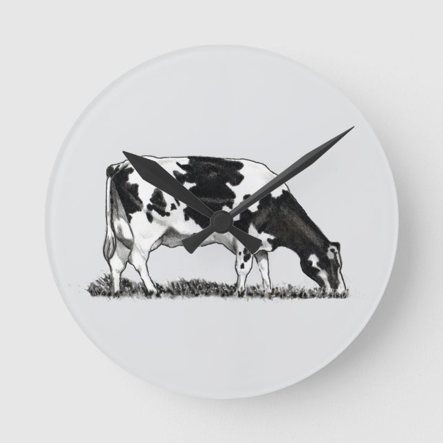 Holstein Dairy Cow Round Clock (Front)