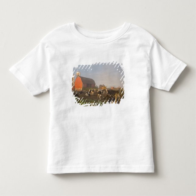 Holstein dairy cows outside a barn at sunrise toddler T-Shirt (Front)
