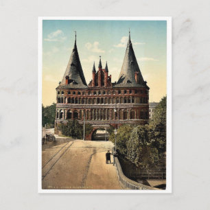 Holstengate, Lubeck, Germany classic Photochrom Postcard