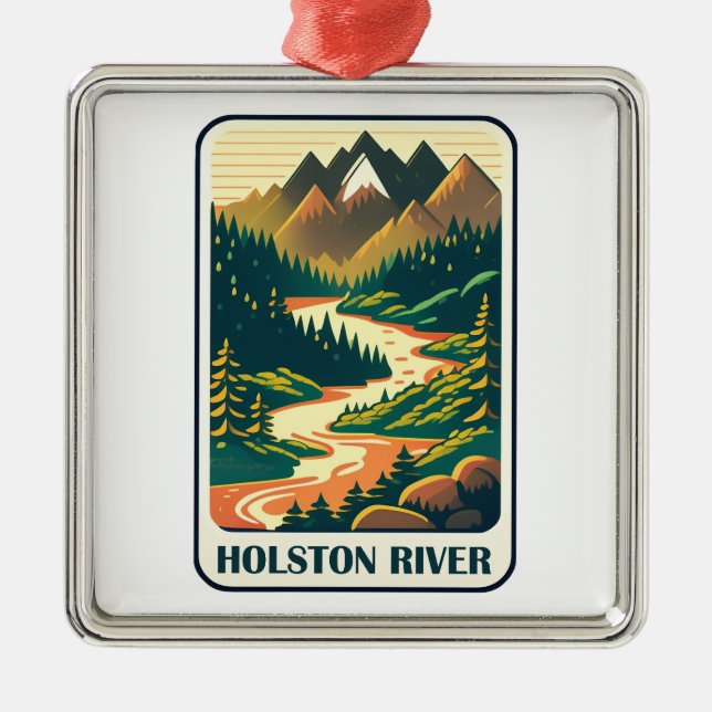 Holston River Tennessee Colours Metal Tree Decoration (Front)
