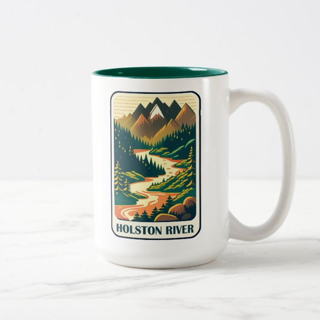 Holston River Tennessee Colours Two-Tone Coffee Mug (Right)