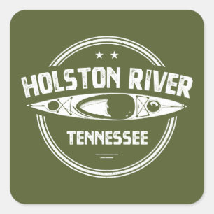 Holston River Tennessee Kayaking Square Sticker