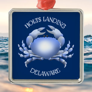 Holts Landing Blue Crab Metal Tree Decoration