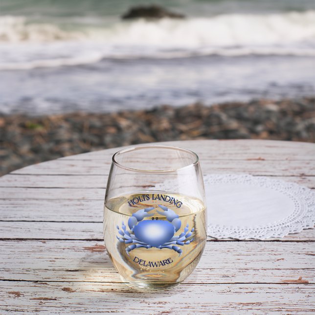 Holts Landing Blue Crab Stemless Wine Glass (Creator Uploaded)