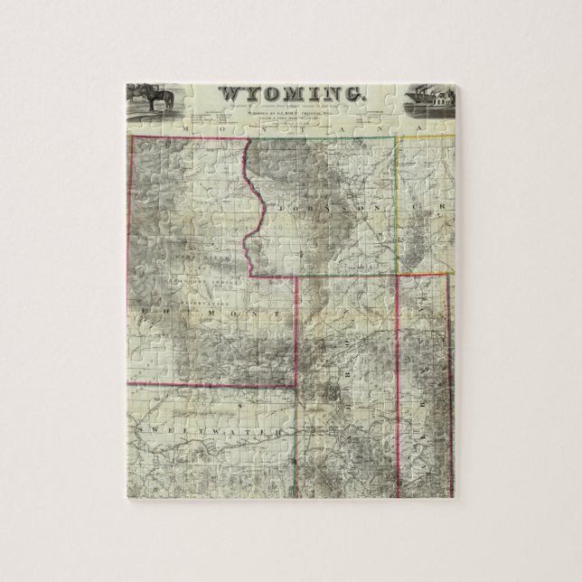 Holt's New Map, Wyoming Jigsaw Puzzle (Vertical)