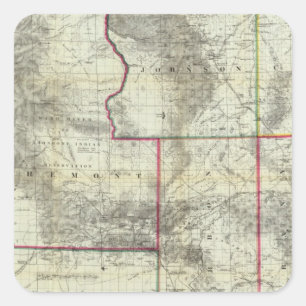 Holt's New Map, Wyoming Square Sticker
