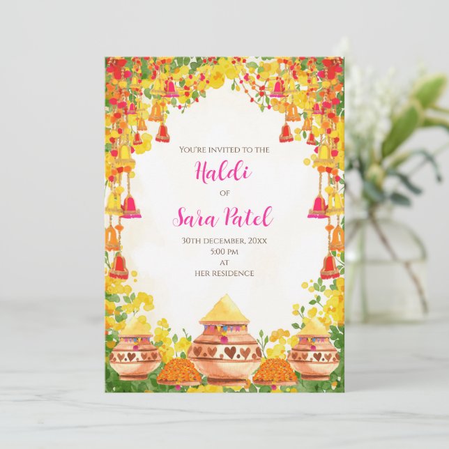 Holud invites as Haldi invitations & Haldi invites (Standing Front)