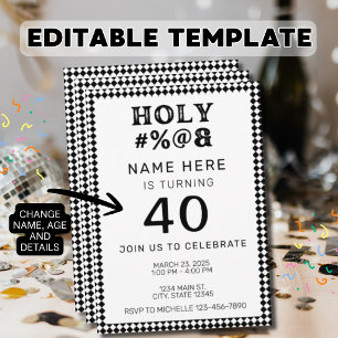 Holy #%@& Adult Birthday Invitation