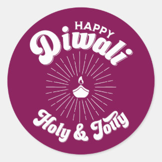 Holy And Jolly Diwali Classic Round Sticker