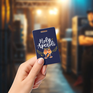 Holy Aperoli Witty Trendy Aperol Spritz Statement ID Badge