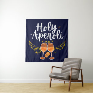 Holy Aperoli Witty Trendy Aperol Spritz Statement Tapestry