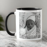 Holy Baptism Modern Elegant Chic Heart Baby Photo<br><div class="desc">This simple and modern design is composed of serif typography and add a custom photo,  add baby's name and month and year of baptism</div>