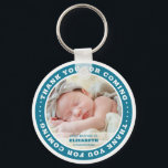 Holy Baptism Modern Simple Custom Photo Favour Key Ring<br><div class="desc">This simple and modern design is composed of serif typography and add a custom photo.</div>