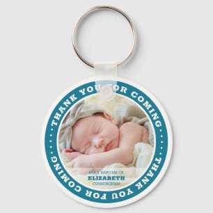 Holy Baptism Modern Simple Custom Photo Favour Key Ring