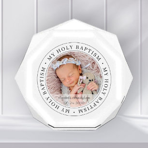 Holy Baptism Simple Frame Modern Custom Photo Block