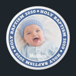 Holy Baptism Simple Modern Custom Photo Keepsake Magnet<br><div class="desc">This simple and modern design is composed of serif typography and add a custom photo.</div>