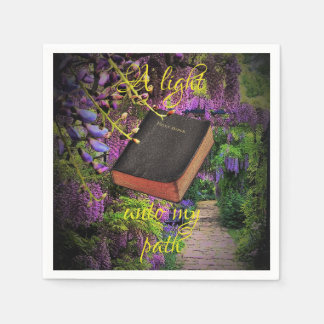Holy Bible, A light unto my path, wisteria path Napkin