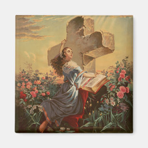 Holy Bible and Cross Magnet